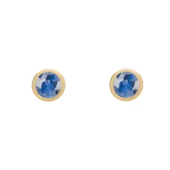 Tomfoolery SOLO Bezel Blue Sapphire Studs Fashion