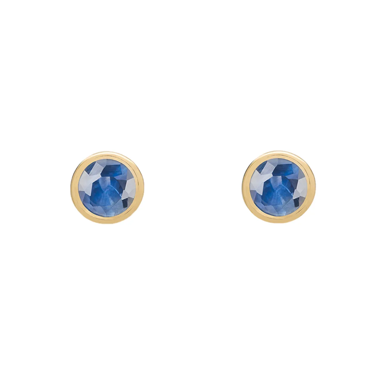 Tomfoolery SOLO Bezel Blue Sapphire Studs Fashion