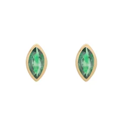 Tomfoolery SOLO Bezel Emerald Studs Discount
