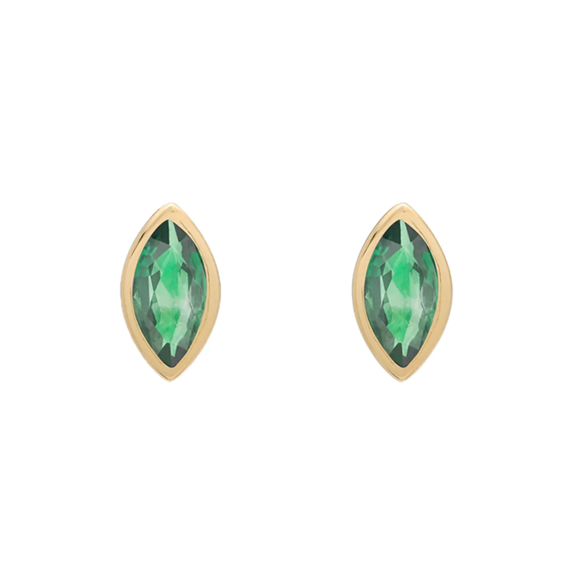 Tomfoolery SOLO Bezel Emerald Studs Discount