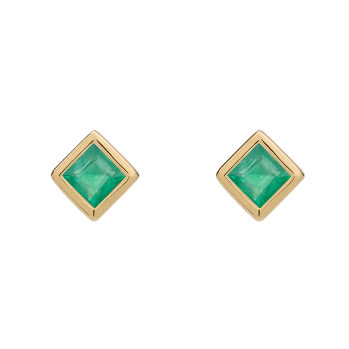 Tomfoolery SOLO Bezel Emerald Studs Discount