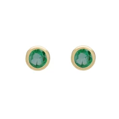 Tomfoolery SOLO Bezel Emerald Studs Discount