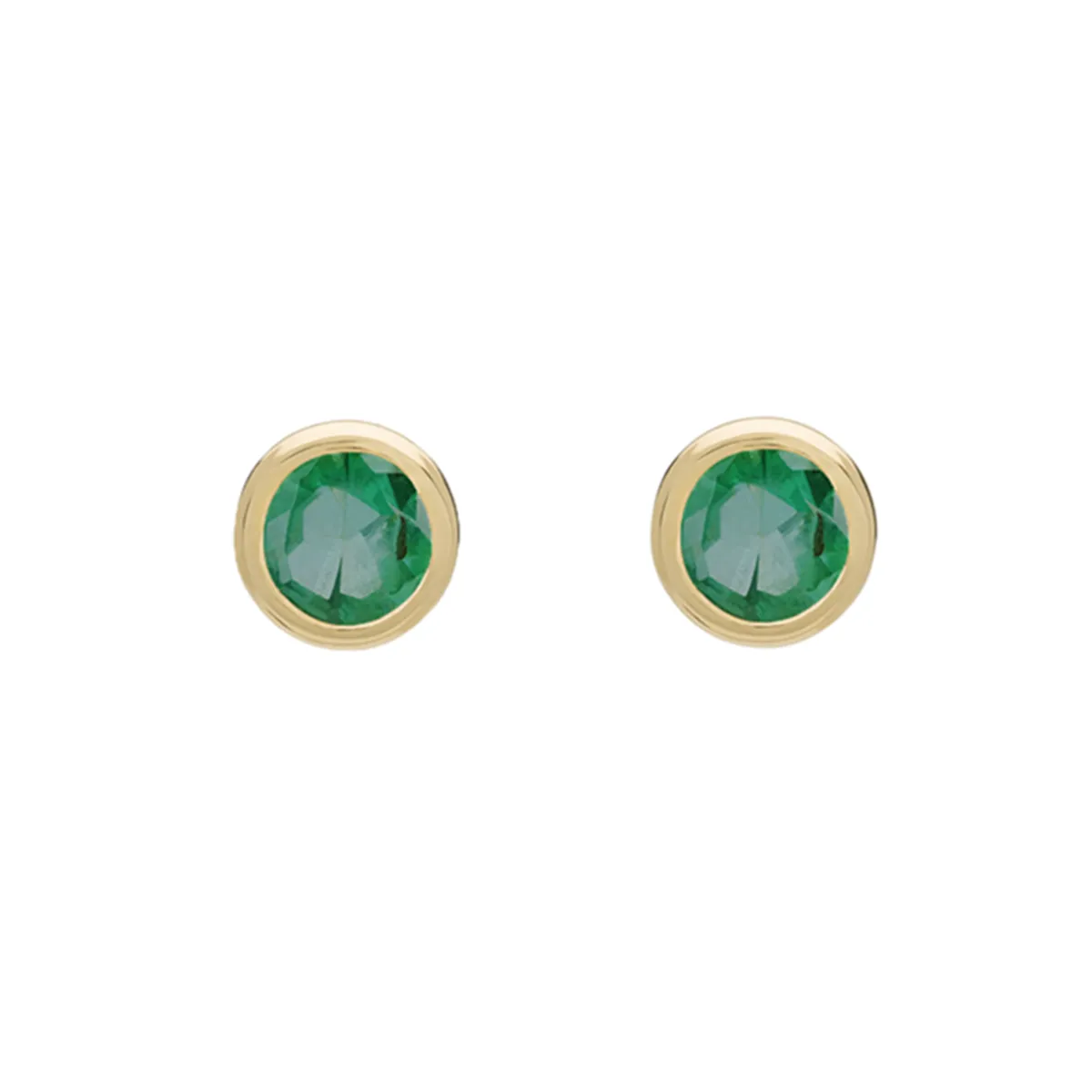 Tomfoolery SOLO Bezel Emerald Studs Discount