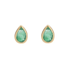 Tomfoolery SOLO Bezel Emerald Studs Discount