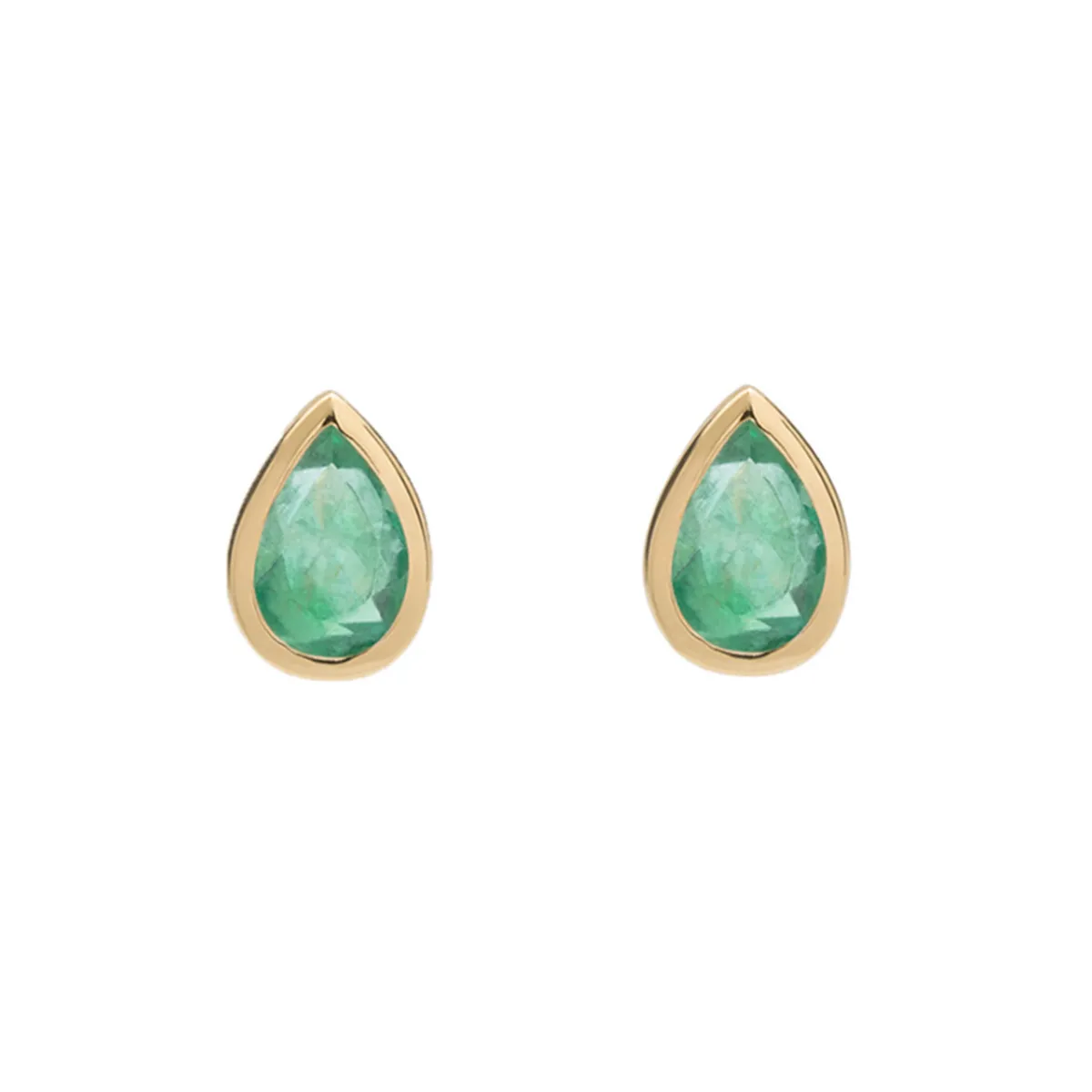 Tomfoolery SOLO Bezel Emerald Studs Discount