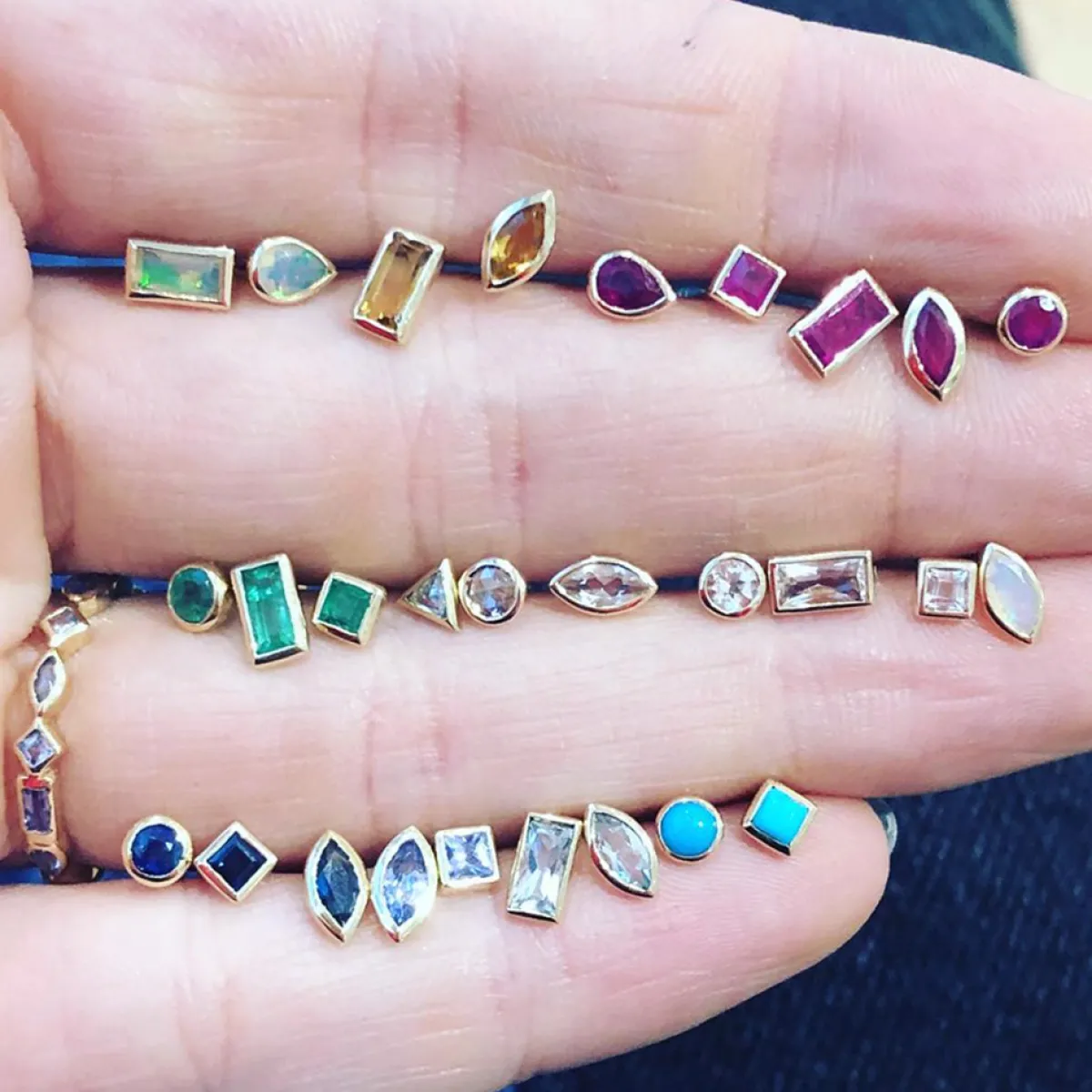 Tomfoolery SOLO Bezel Ruby Studs Clearance