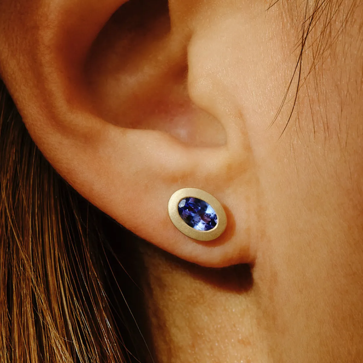 Tomfoolery SOLO Bezel Set Tanzanite Studs Hot