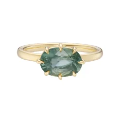 Tomfoolery SOLO East West Oval Teal Sapphire Ring Sale