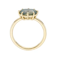 Tomfoolery SOLO East West Oval Teal Sapphire Ring Sale