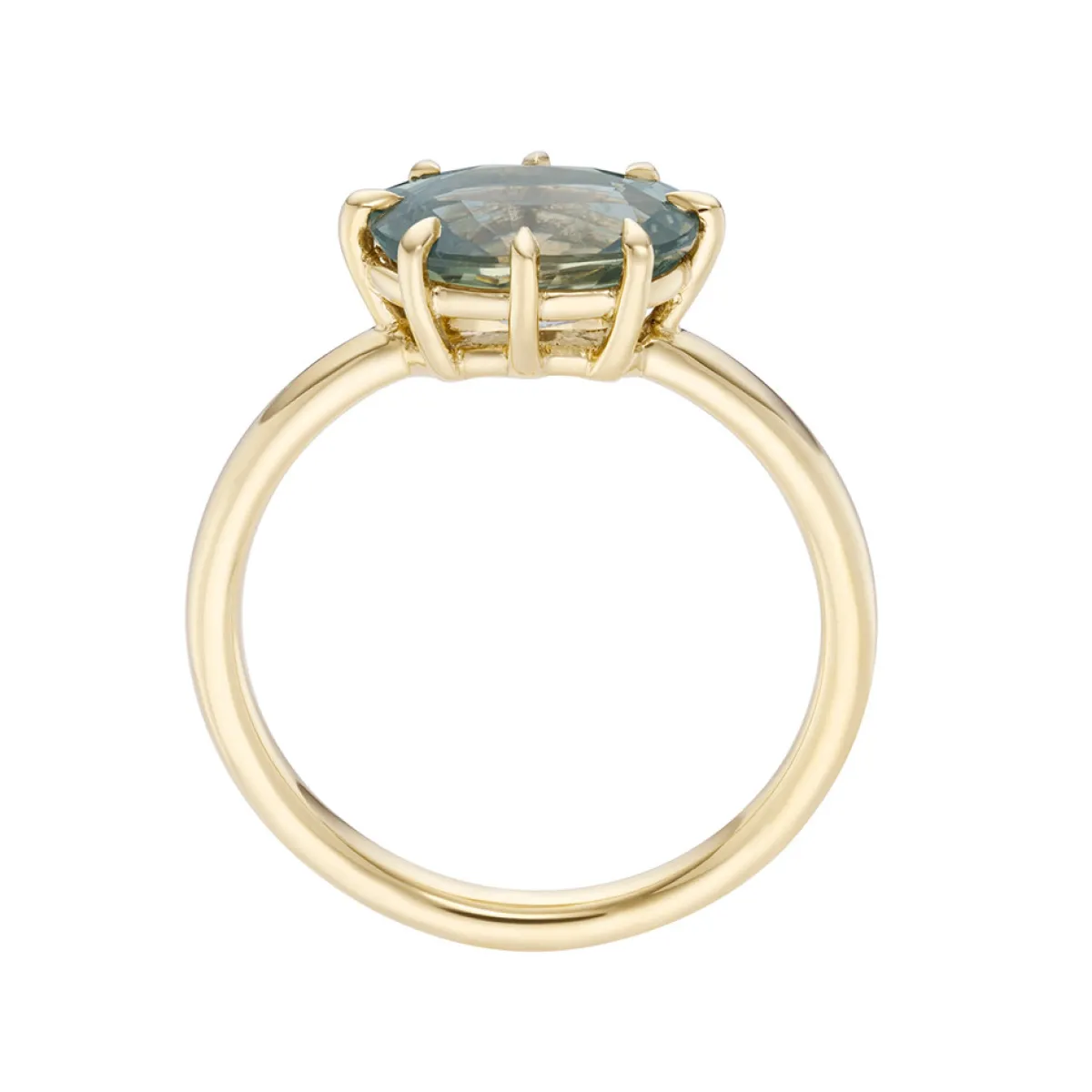Tomfoolery SOLO East West Oval Teal Sapphire Ring Sale