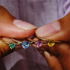 Tomfoolery SOLO Heart Pink Sapphire Stacking Ring Outlet