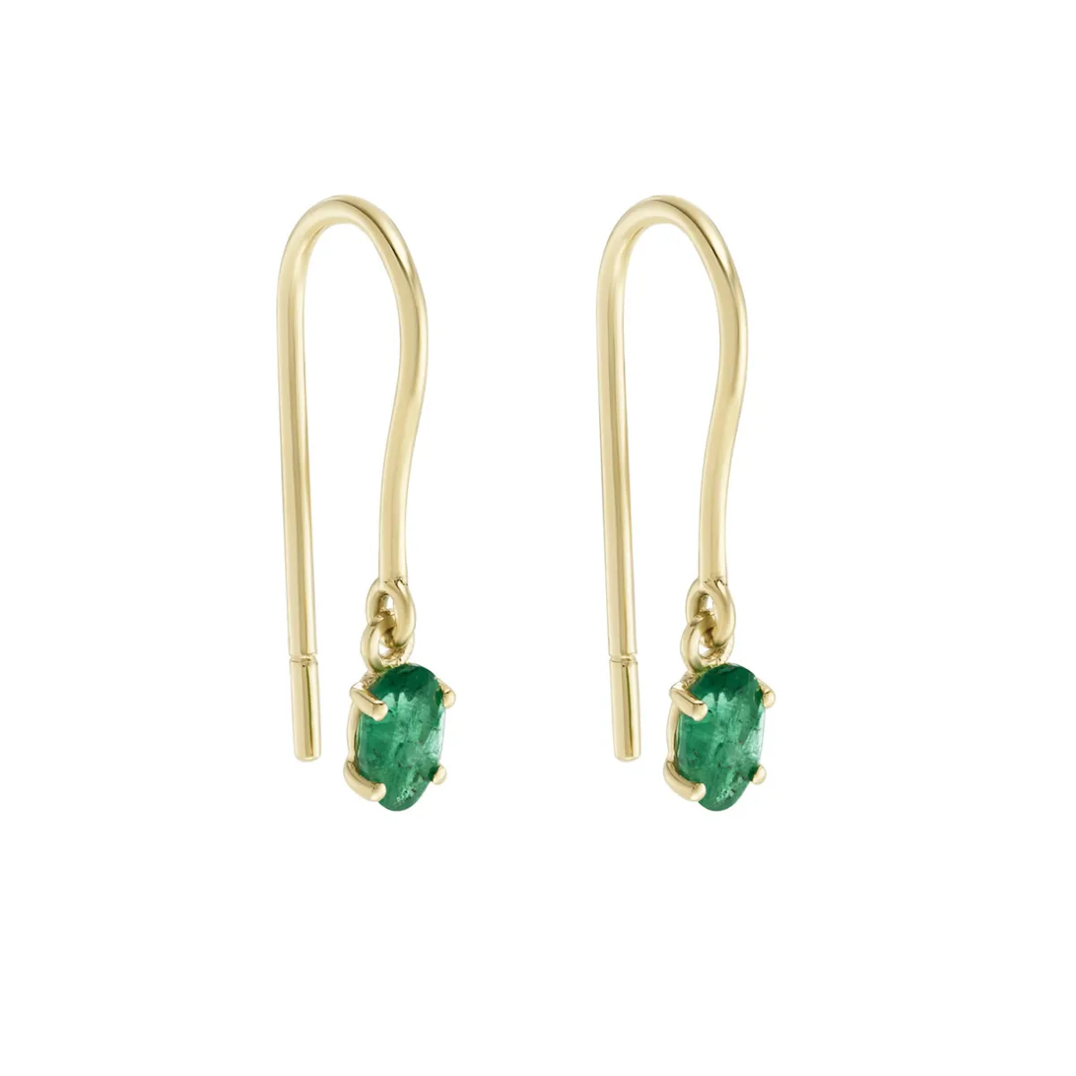 Tomfoolery SOLO Oval Emerald Drop Earrings(Out of Stock) Clearance