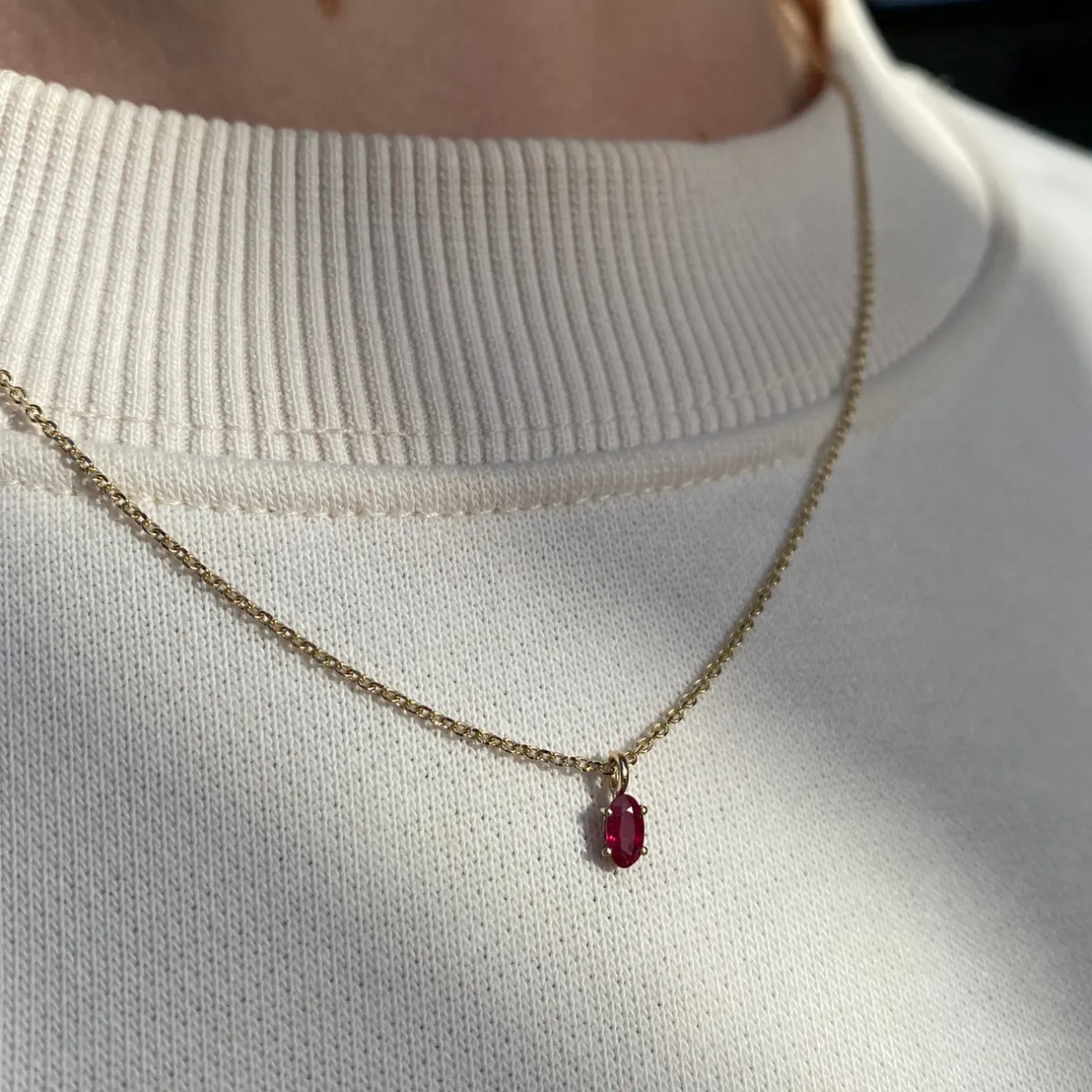 Tomfoolery SOLO Oval Ruby Pendant Outlet