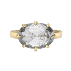 Tomfoolery SOLO Oval Salt & Pepper Diamond Ring Outlet