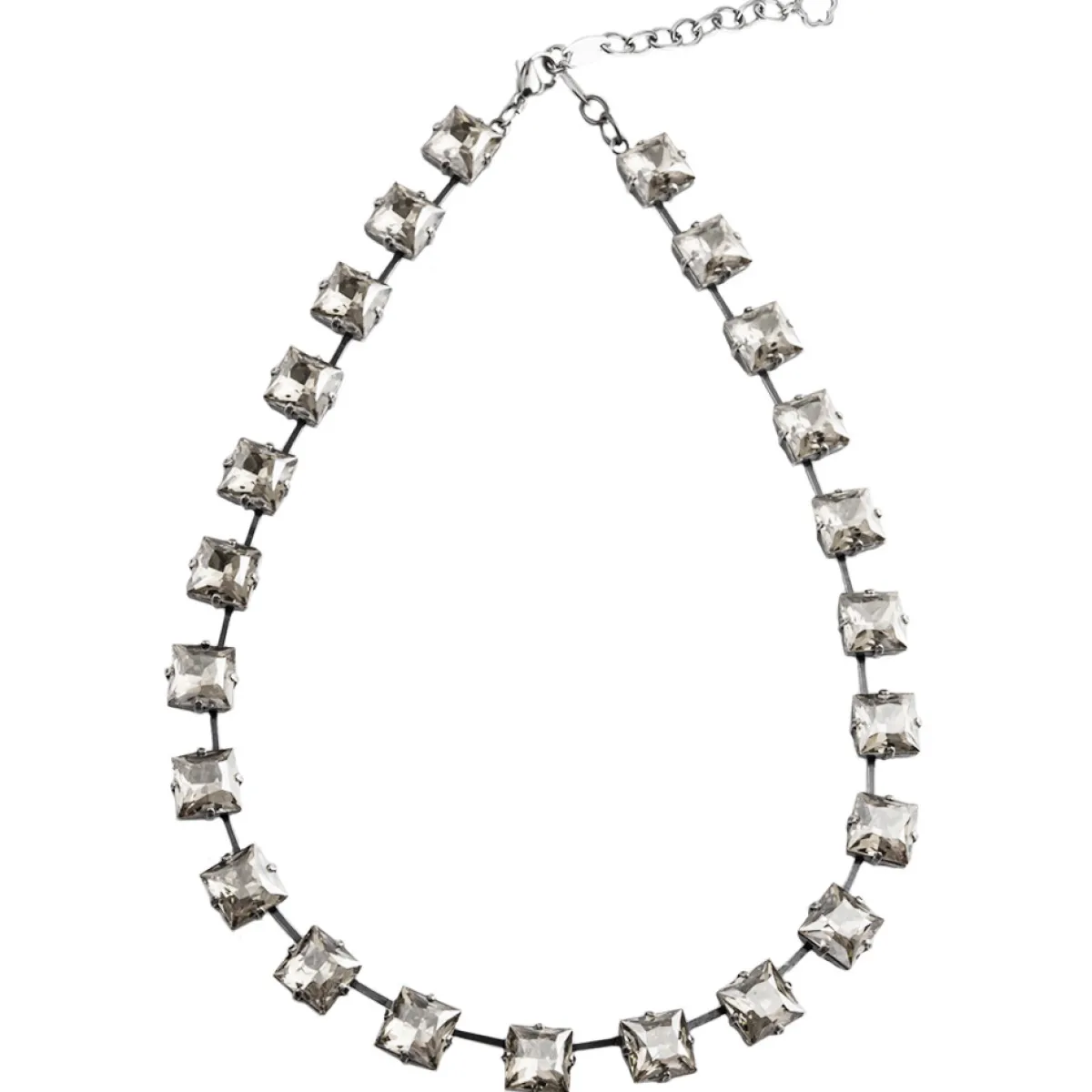 Tomfoolery Square Crystal Necklace New