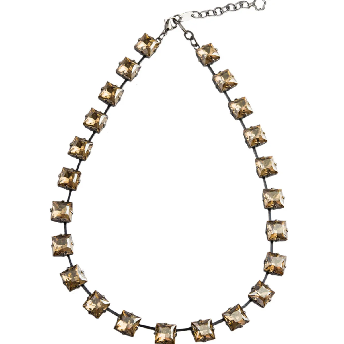 Tomfoolery Square Crystal Necklace New