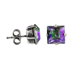 Tomfoolery Square Crystal Stud Earrings New
