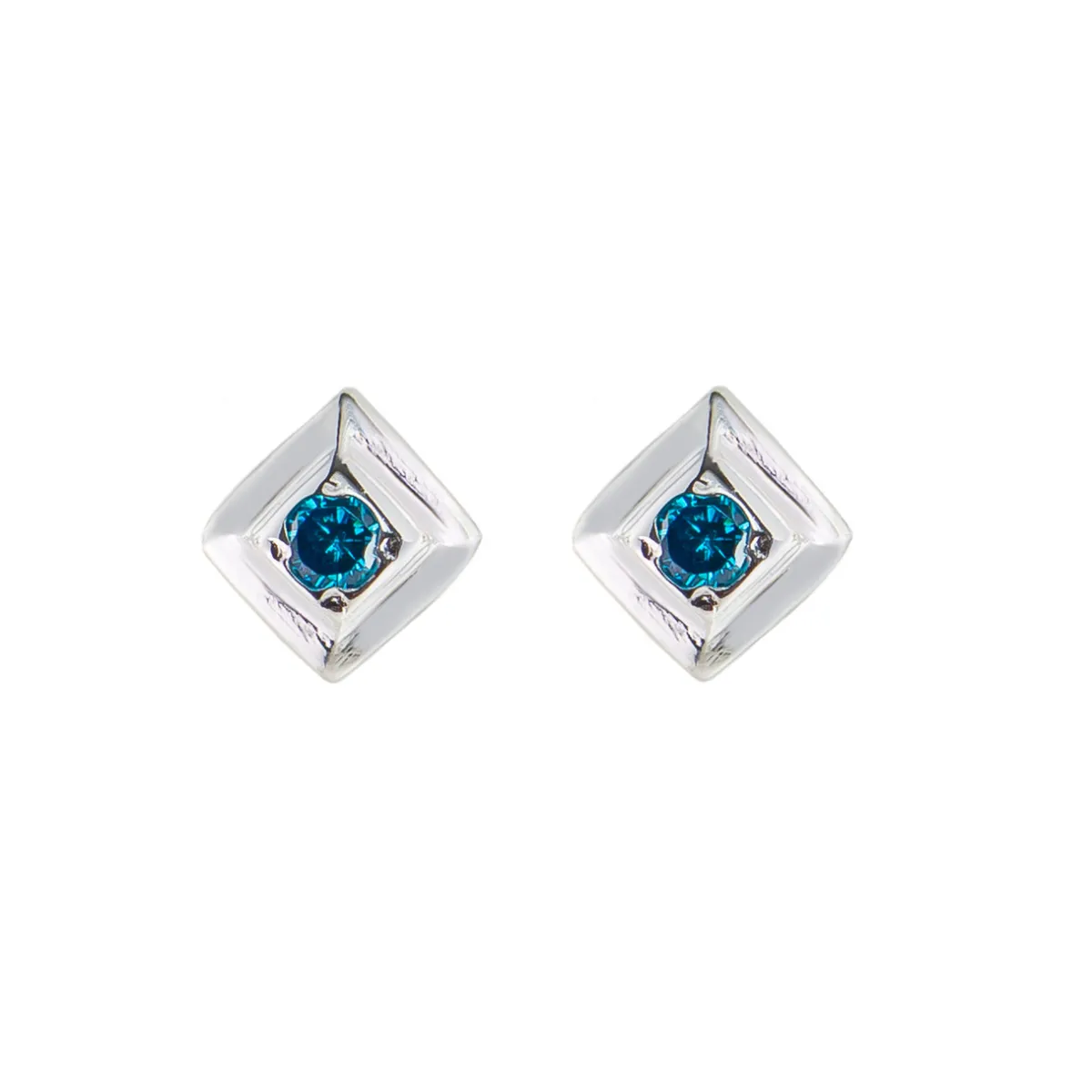 Tomfoolery Square Gem Studs Silver Sale