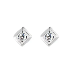 Tomfoolery Square Gem Studs Silver Sale