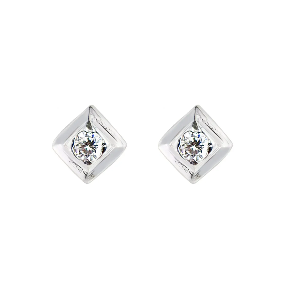 Tomfoolery Square Gem Studs Silver Sale