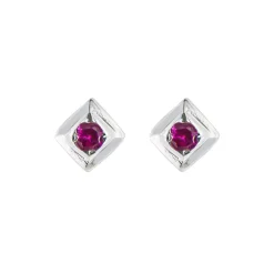 Tomfoolery Square Gem Studs Silver Sale