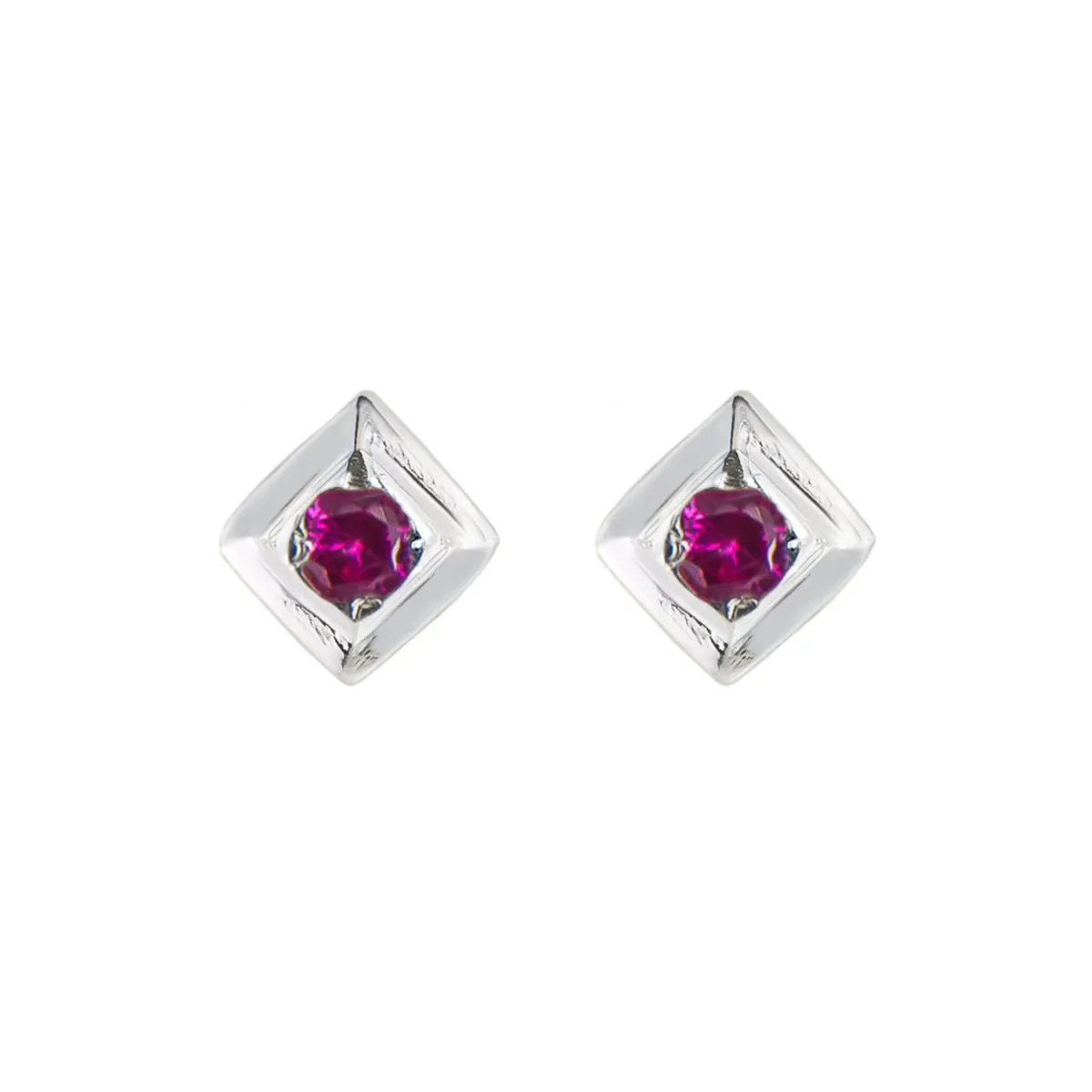 Tomfoolery Square Gem Studs Silver Sale