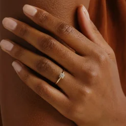 Tomfoolery Square Halo Diamond Solitaire Ring Clearance
