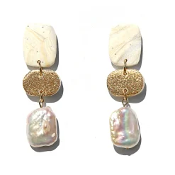 Tomfoolery Square Pearl Drop Earrings Sale