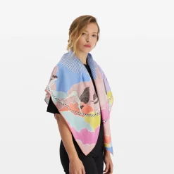 Tomfoolery Square Yoga Silk & Cotton Scarf Multi Hot
