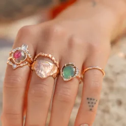 Tomfoolery Stardust Green Tourmaline Ring Discount