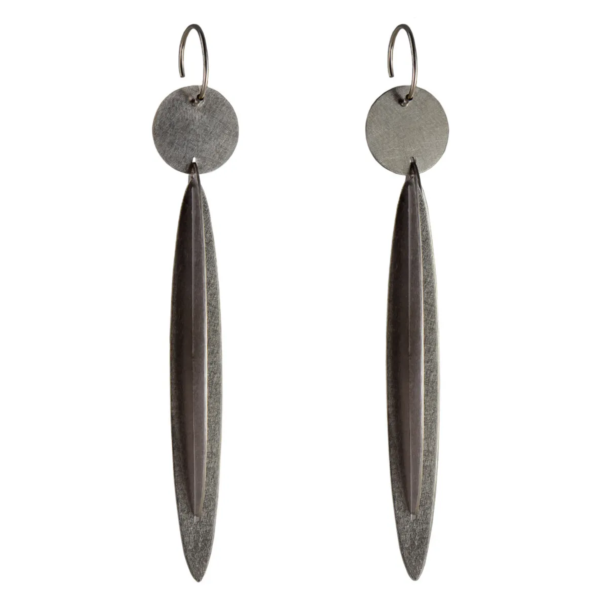 Tomfoolery Steel Oval Slide Drop Earrings Fashion