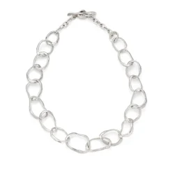 Tomfoolery Stone Drawing Necklace Silver Clearance