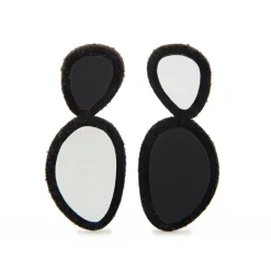 Tomfoolery Stone Earrings Silver & Black Best