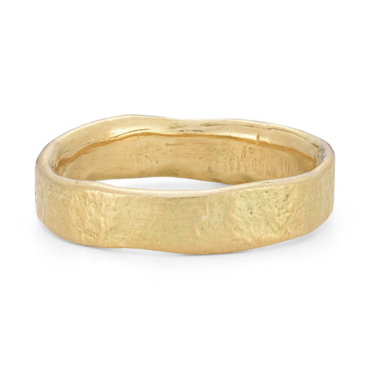 Tomfoolery Stone Textured 18ct Yellow Gold Wedding Band Hot