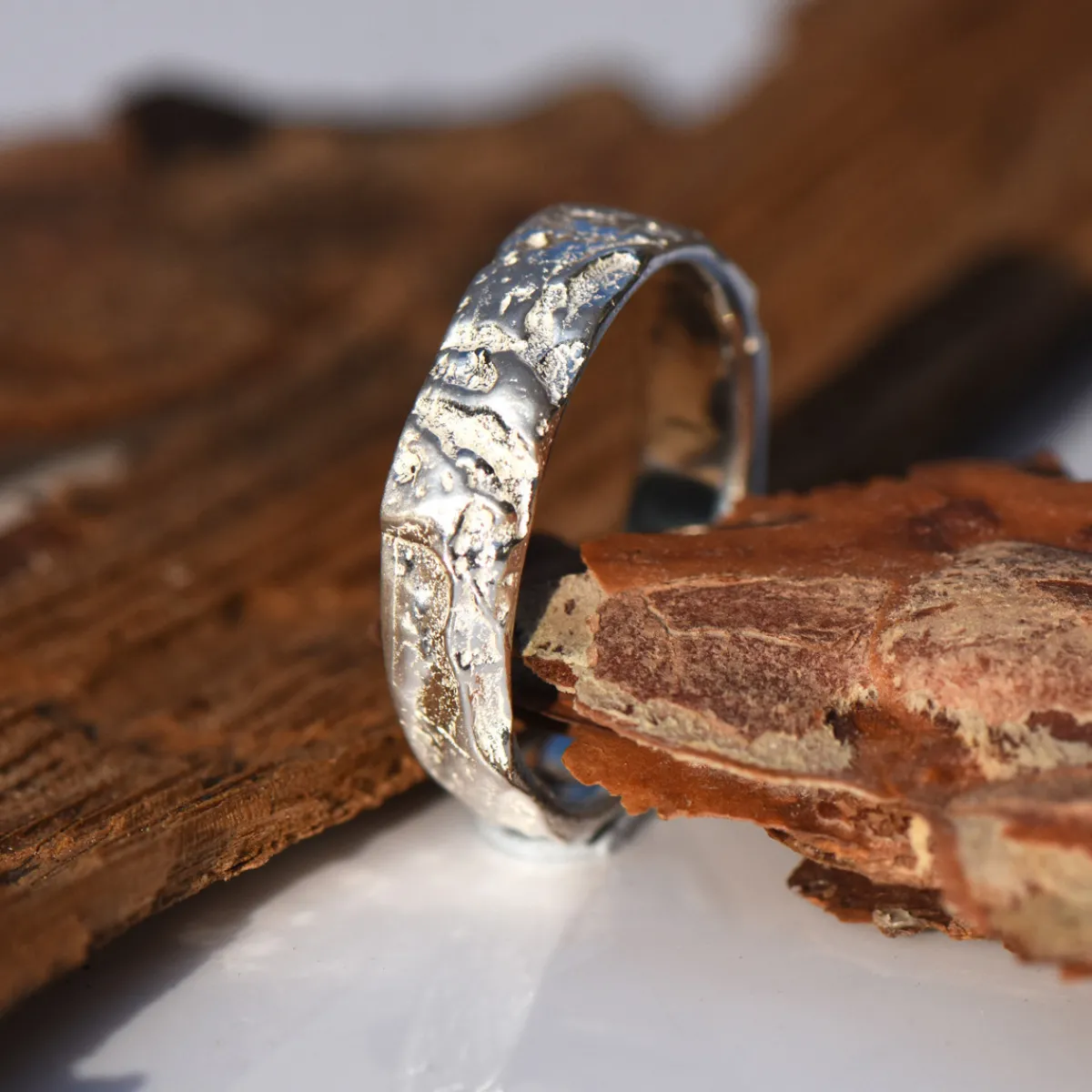 Tomfoolery Subtle Oak Ring in Silver Outlet