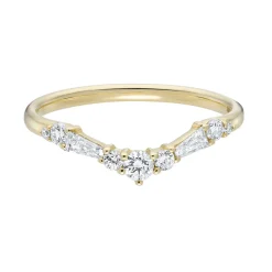 Tomfoolery Tapered Baguette and Round Diamond Arched Band Fashion