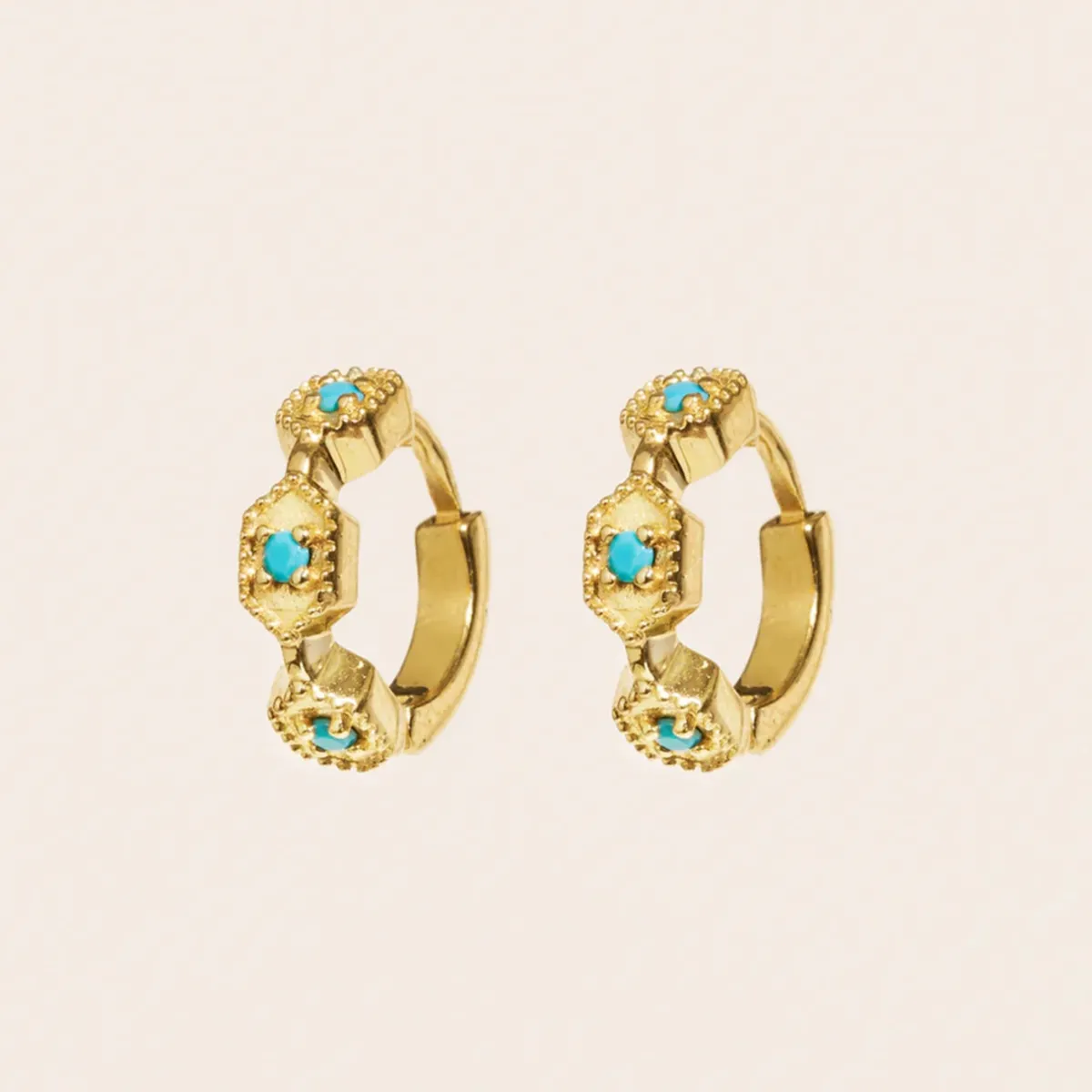 Tomfoolery Tara Turquoise Creole Hoops Best