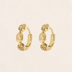 Tomfoolery Tara White Zircon Creole Hoops Best