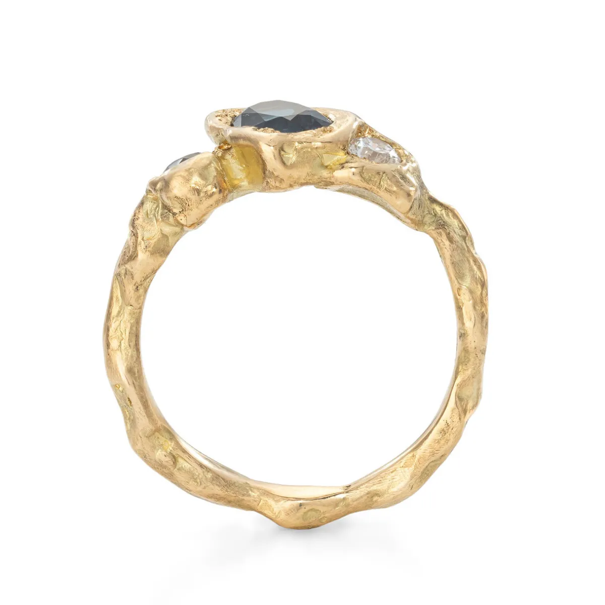 Tomfoolery Teal Bay Sapphire Adakite West Ring Fashion