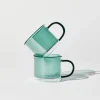 Tomfoolery Teal Glass Double Trouble Cup Set Sale