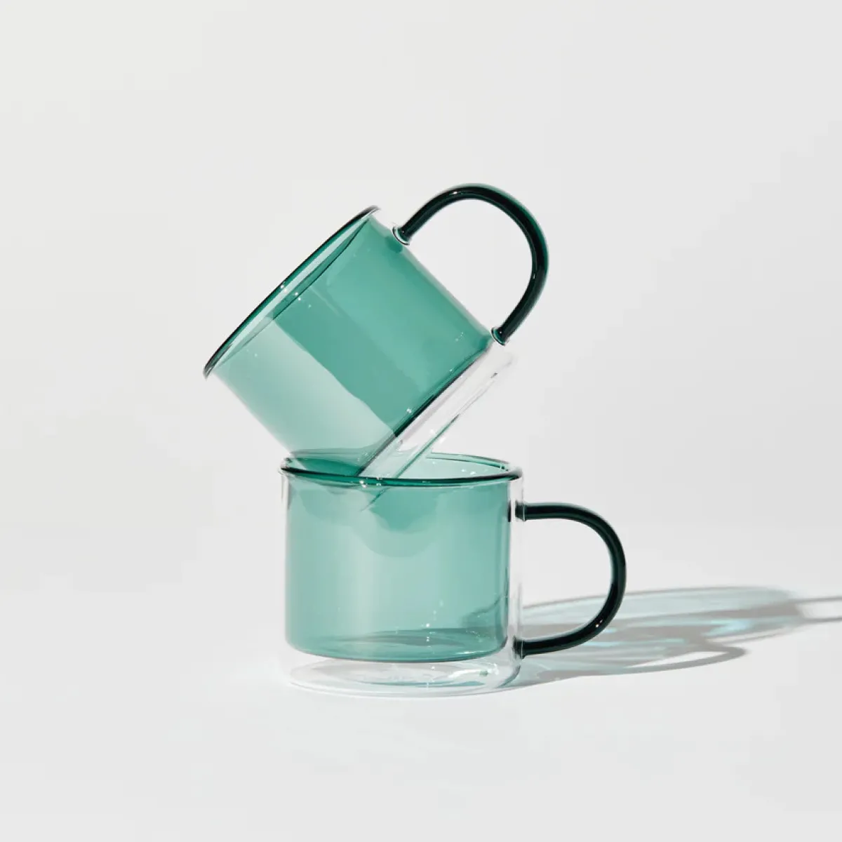 Tomfoolery Teal Glass Double Trouble Cup Set Sale