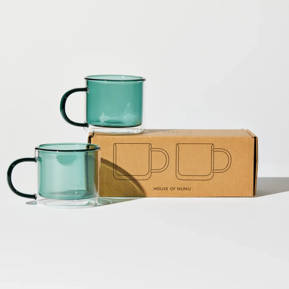 Tomfoolery Teal Glass Double Trouble Cup Set Sale