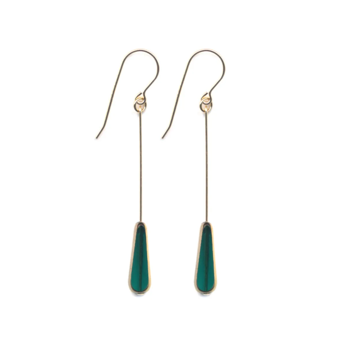 Tomfoolery Teal Tear Glass Bead Drop Earrings Discount