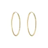 Tomfoolery Textured Midi Gold Plated Silver Hoop 30mm Fashion