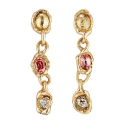 Tomfoolery tf Exclusive Diamond & Sapphire Three Drop Earrings Sale