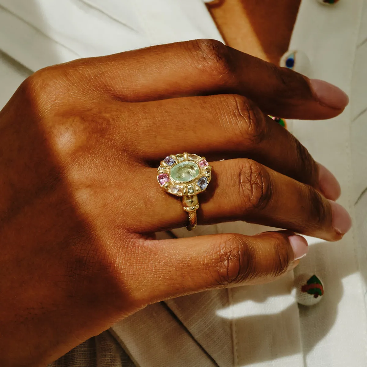 Tomfoolery tf Exclusive Emerald & Sapphire Kaleidoscope Ring Online