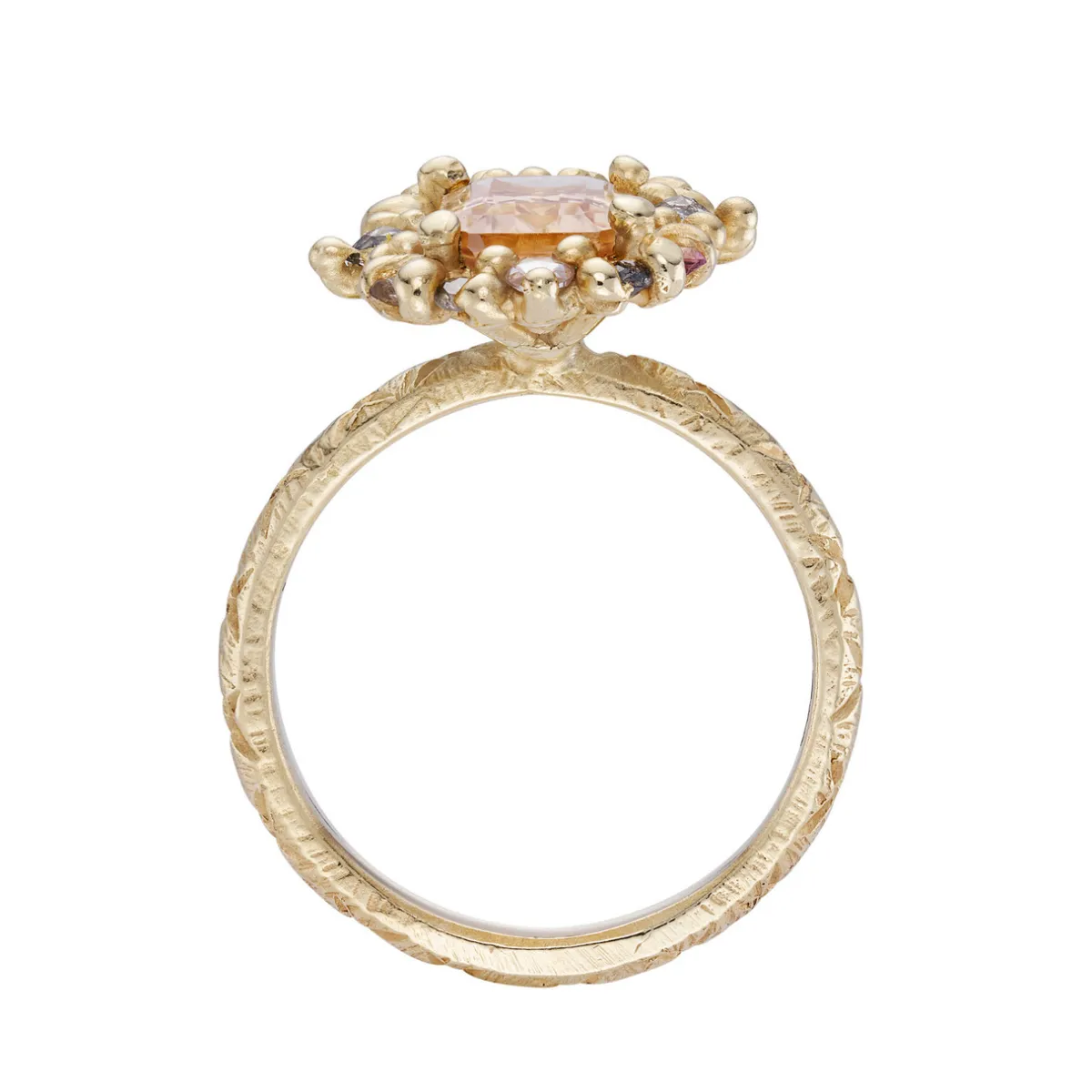 Tomfoolery tf Exclusive Morganite & Diamond Confetti Halo Ring Hot