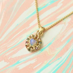 Tomfoolery tf Exclusive Opal & Sapphire Heart Pendant Outlet