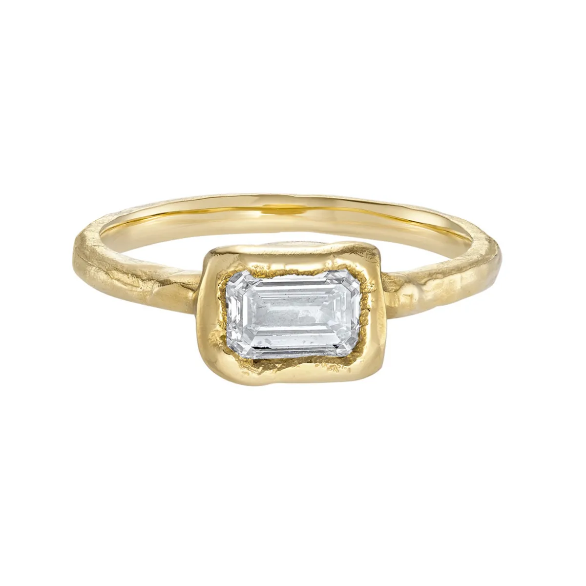 Tomfoolery tf Exclusive Petite East to West Emerald Lab Diamond Ring Outlet