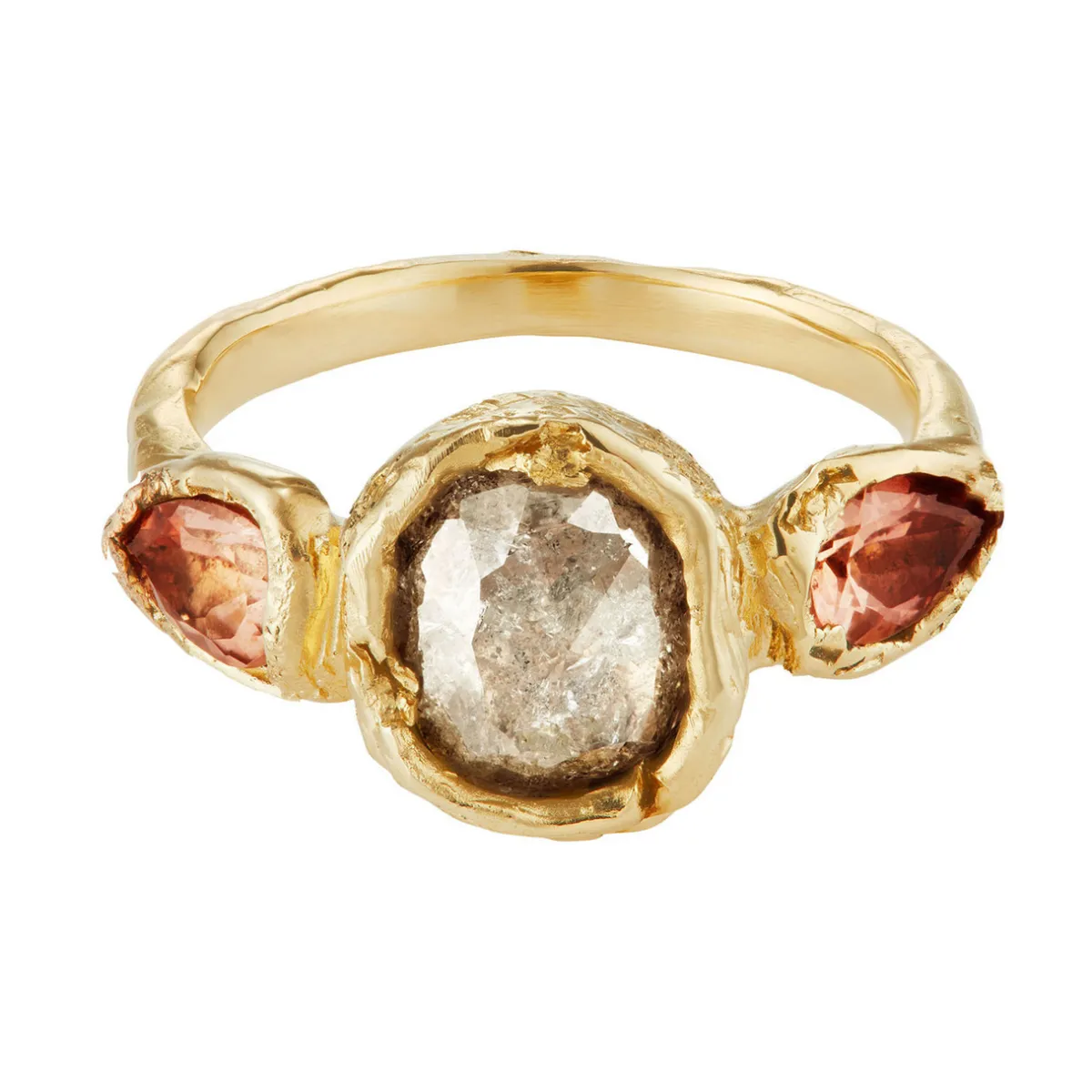Tomfoolery tf Exclusive Three Stone Diamond & Tourmaline Ring Outlet